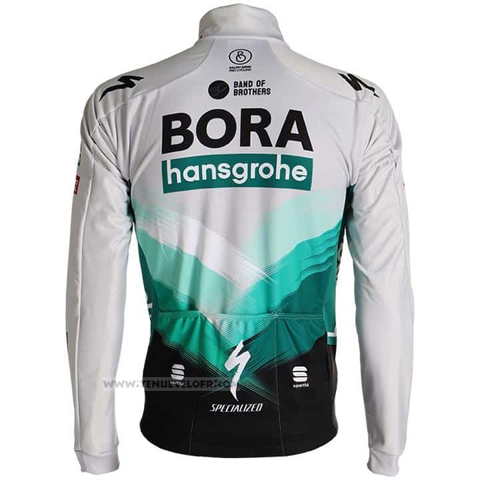 2021 Maillot Cyclisme Bora-Hansgrone Blanc Manches Longues et Cuissard